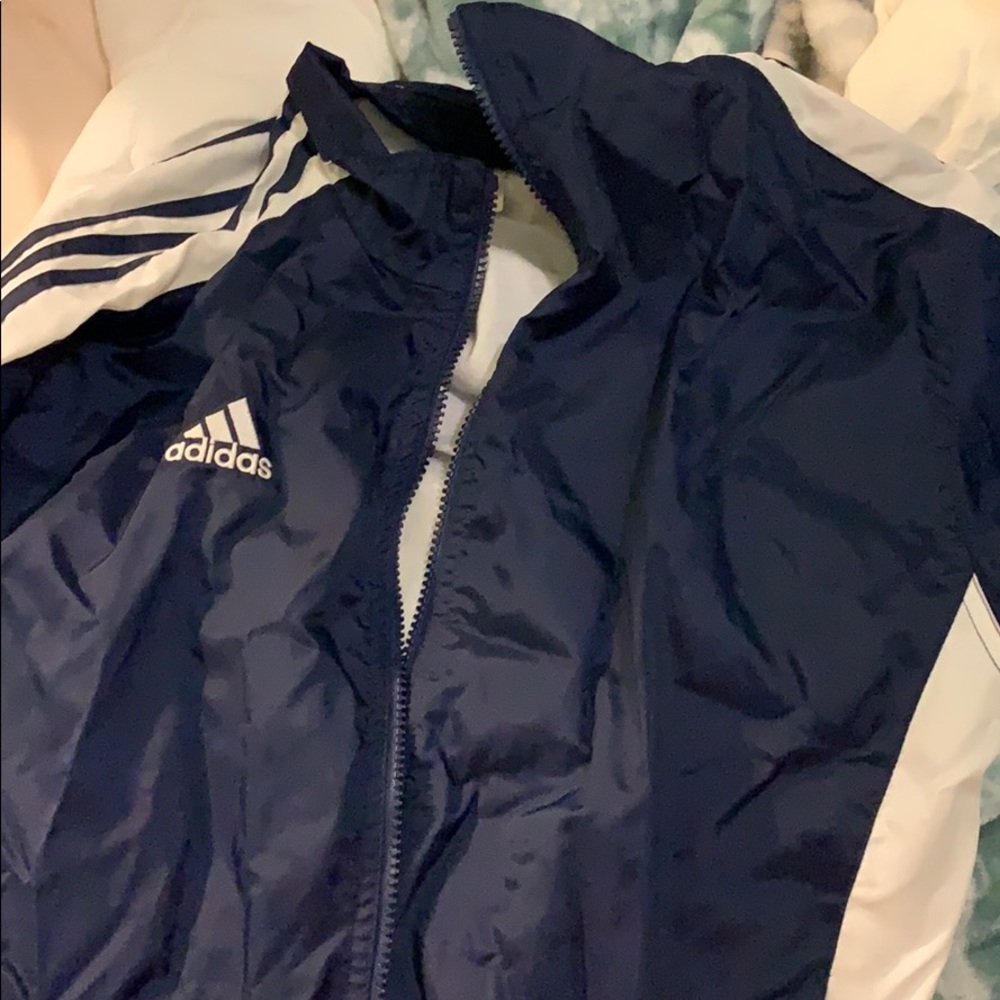 Adidas navy blue wind breaker